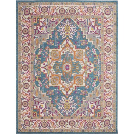 Palacedesigns 7 x 10 ft. Teal & Pink Medallion Area Rug PA3647753